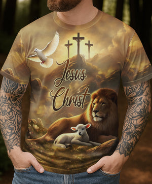 Sacrificed As A Lamb Returning As A Lion All Over Print T-shirt