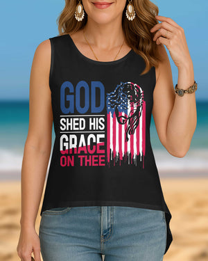 God Shed His Grace On Thee Cut Out Wrap Back Tank Top