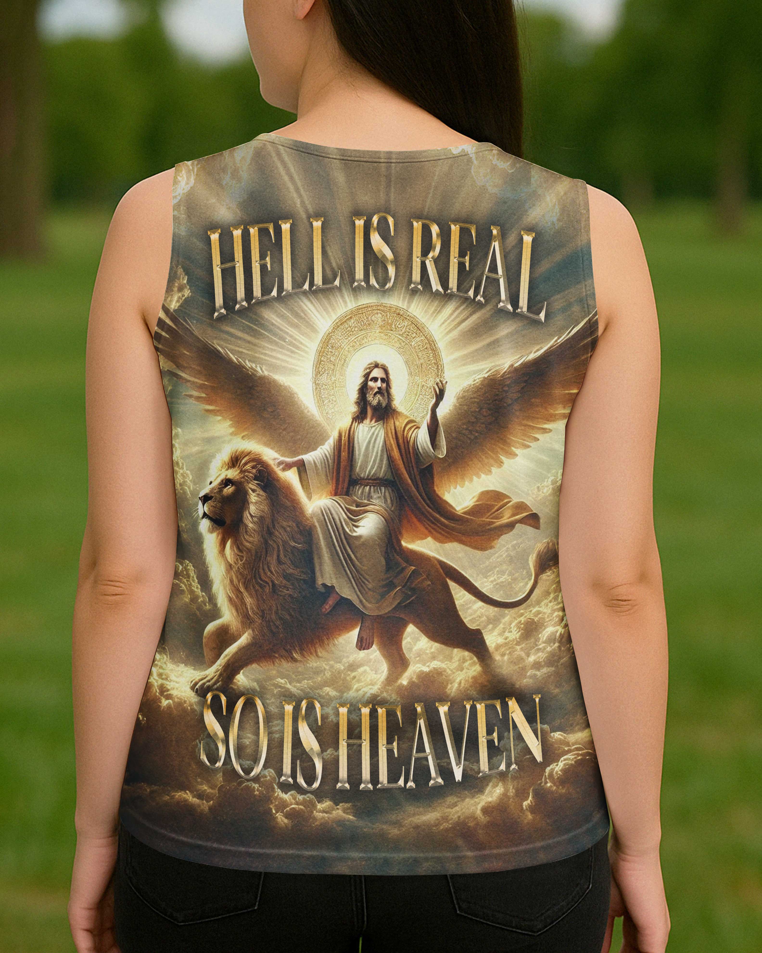 Hell Is Real So Is Heaven All Over Print V-neck Tank Top