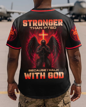 Stronger Than Ptsd Because I Walk With God Jersey