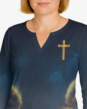 Your Word Is A Lamp To My Feet A Light For My Path All Over Print V-neck Long Sleeves Shirt