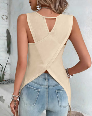 Only Jesus Can Turn Cut Out Wrap Back Tank Top