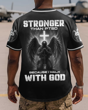 Stronger Than Ptsd Because I Walk With God Jersey