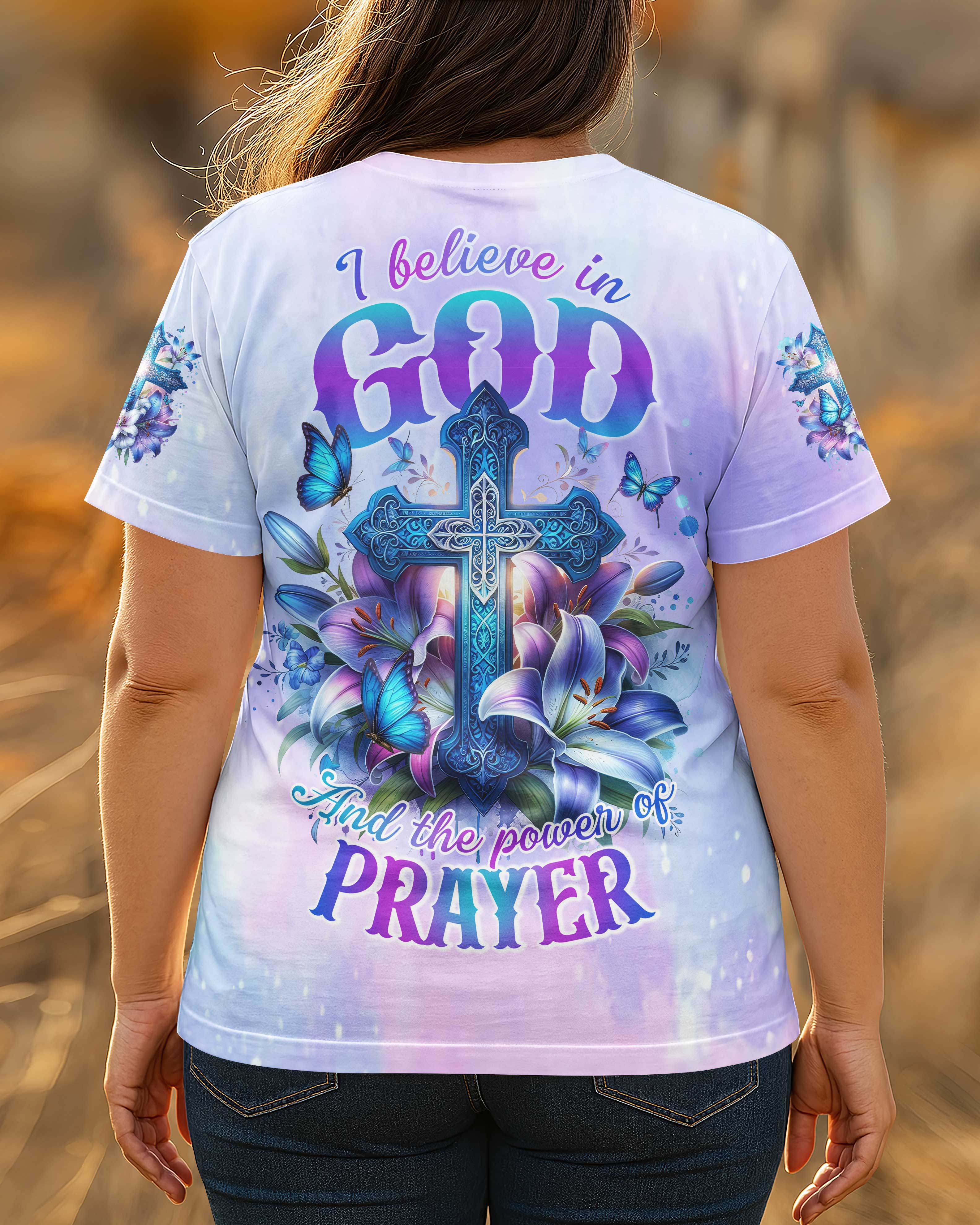 God And The Power Of Prayer All Over Print T-shirt