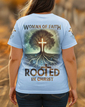 Woman Of Faith Rooted In Christ All Over Print T-shirt