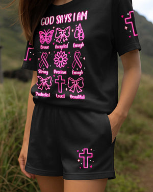 God Says I Am Brave All Over Print Summer Set