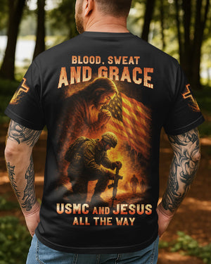 Blood, Sweat and Grace All Over Print T-Shirt
