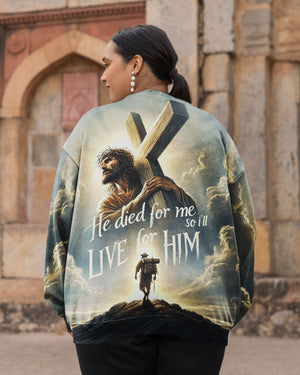 He Died For Me So I'll Live For Him All Over Print V-neck Tank Top