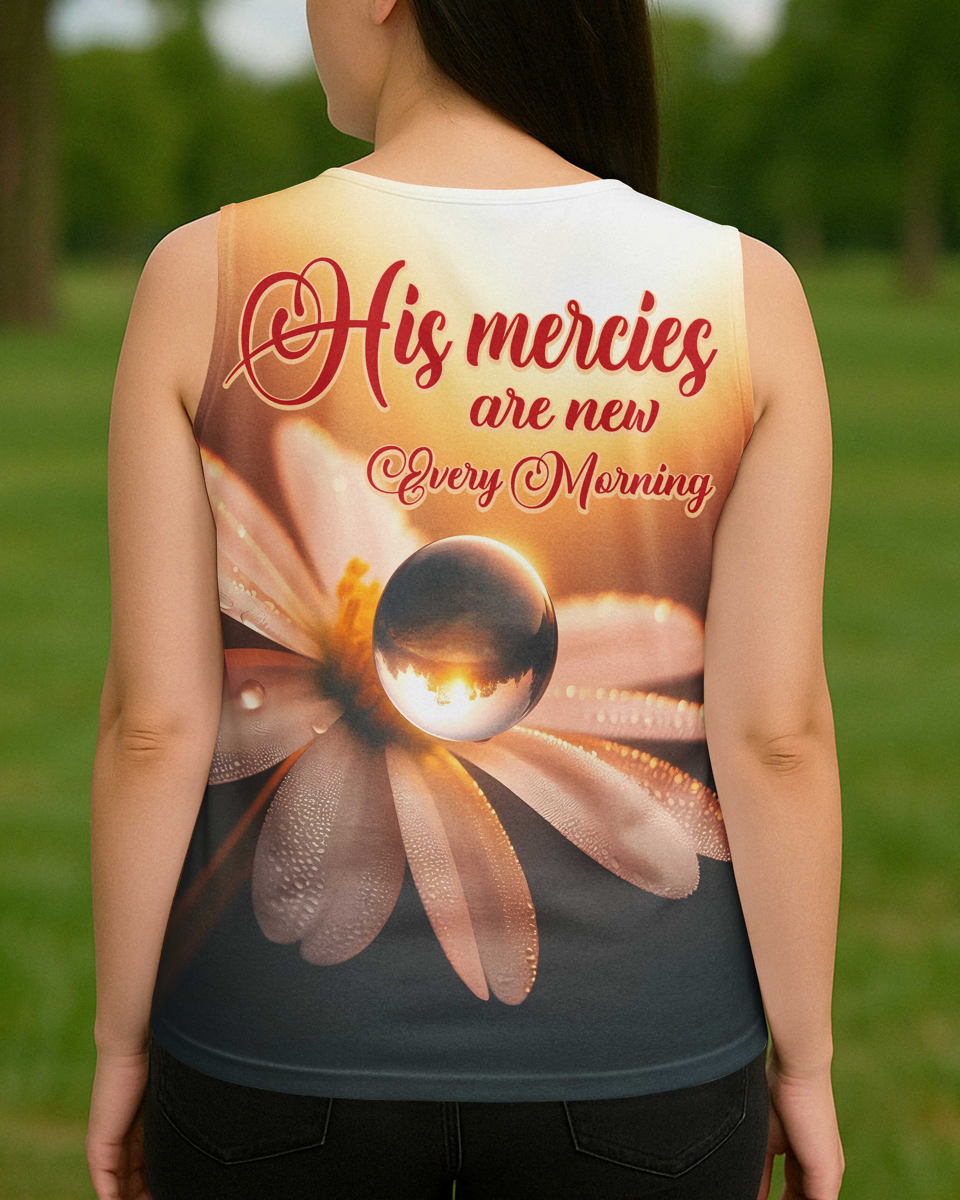 His Mercies Are New Every Morning All Over Print V-neck Tank Top