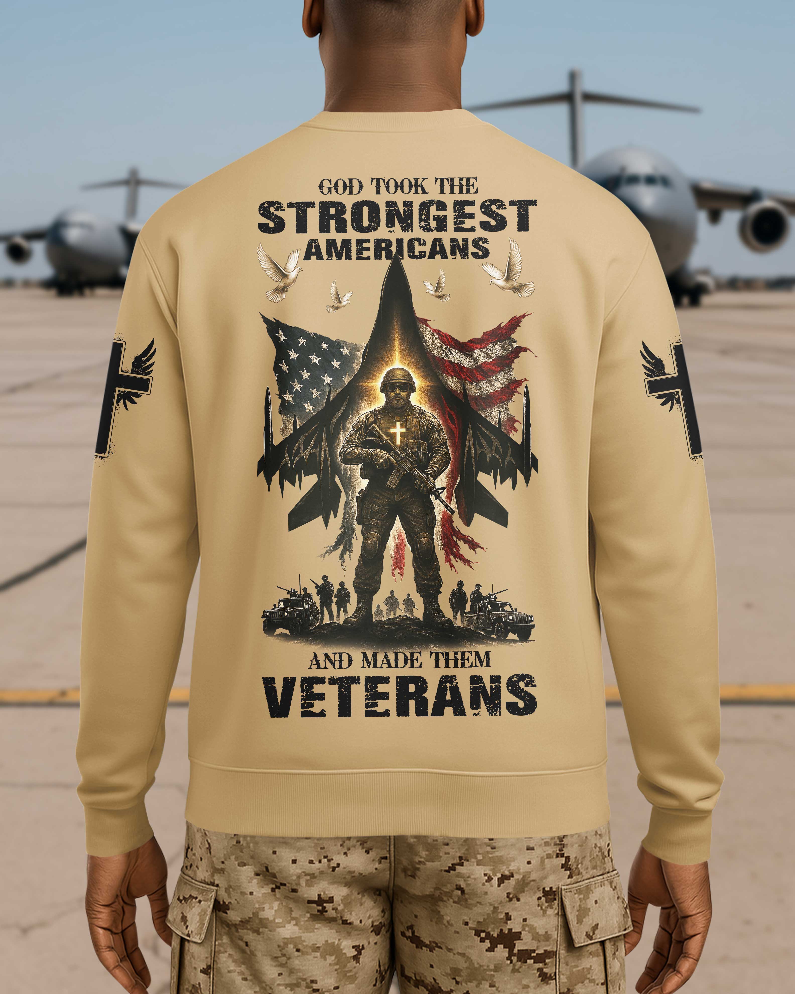 God Took The Strongest Americans All Over Print Sweater