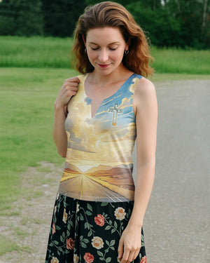 Stand Firm In The Faith Be Courageous Be Strong All Over Print V-neck Tank Top