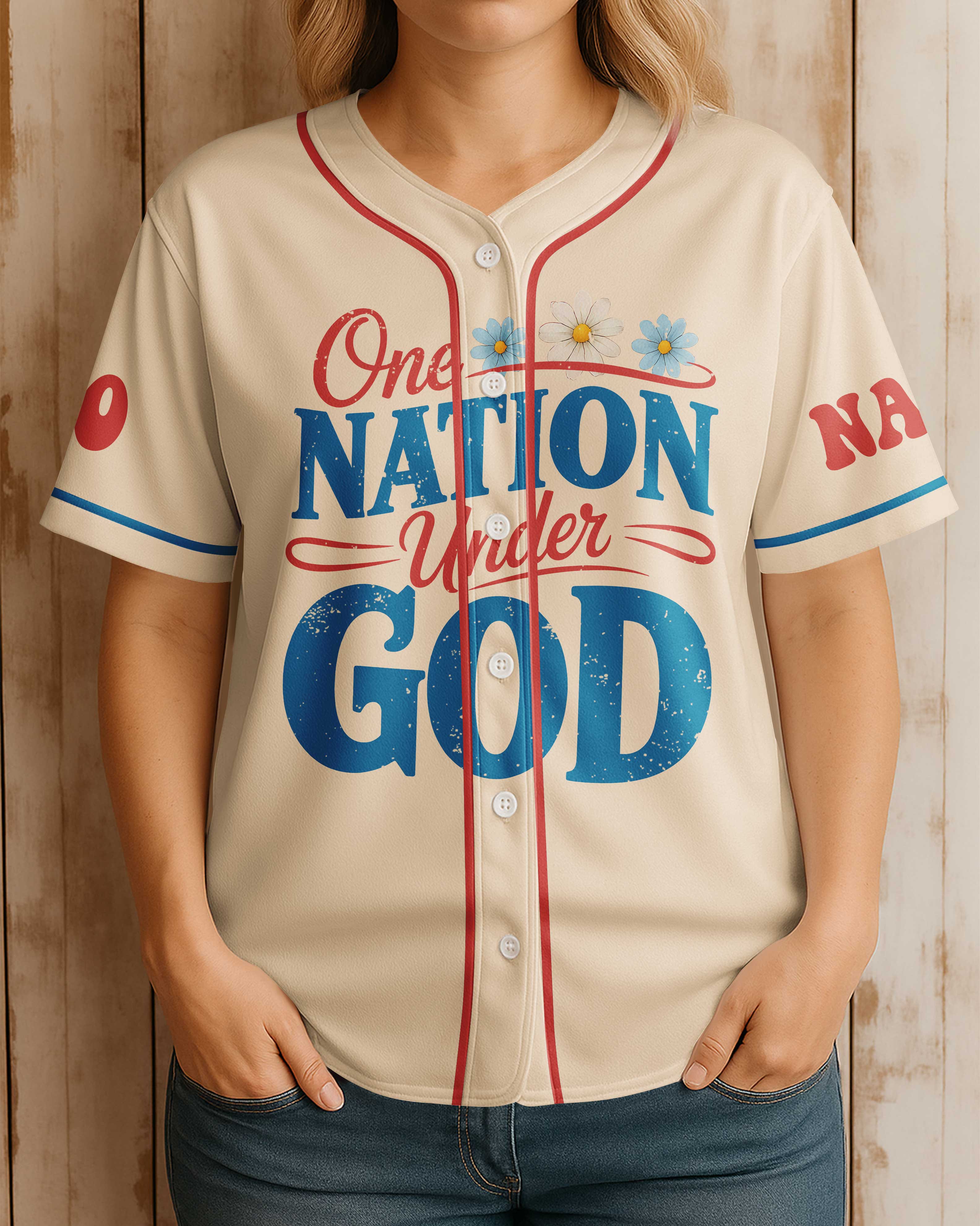 One Nation Under God All Over Print Custom Jersey