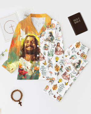Tropical Theme Jesus Button Pajamas