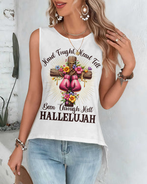 Hard Fought, Heart Felt Cut Out Wrap Back Tank Top