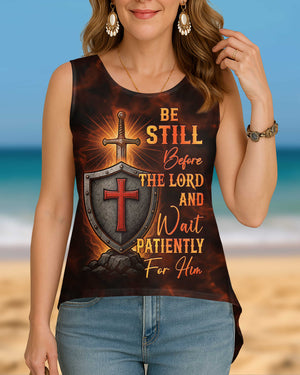 Be Still Before The Lord Cut Out Wrap Back Tank Top