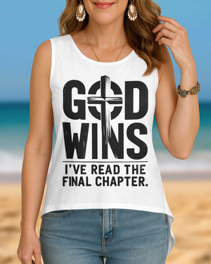 God Wins Cut Out Wrap Back Tank Top