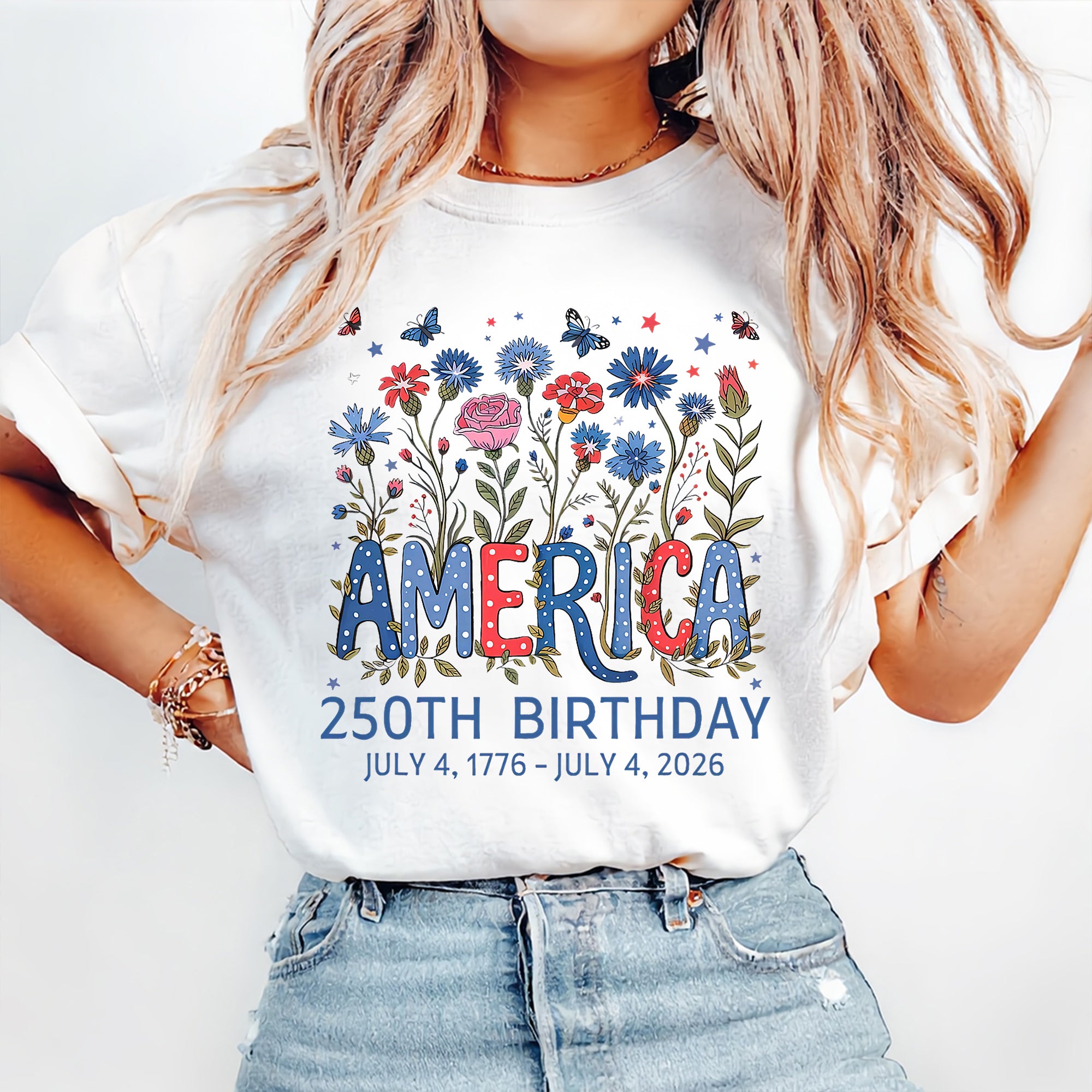 250 Years Shirt, America 250th Birthday Shirt, 1776-2026 American Flag, 250th Anniversary, 4 Of July Gift, Independence Day Gift For Women