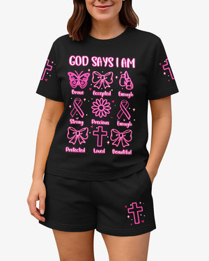 God Says I Am Brave All Over Print Summer Set