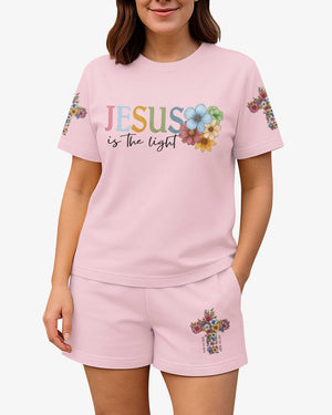 Jesus Is The Light All Over Print Summer Set