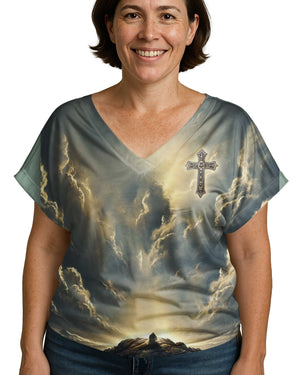 He Died For Me So I'll Live For Him All Over Print V-neck Tank Top