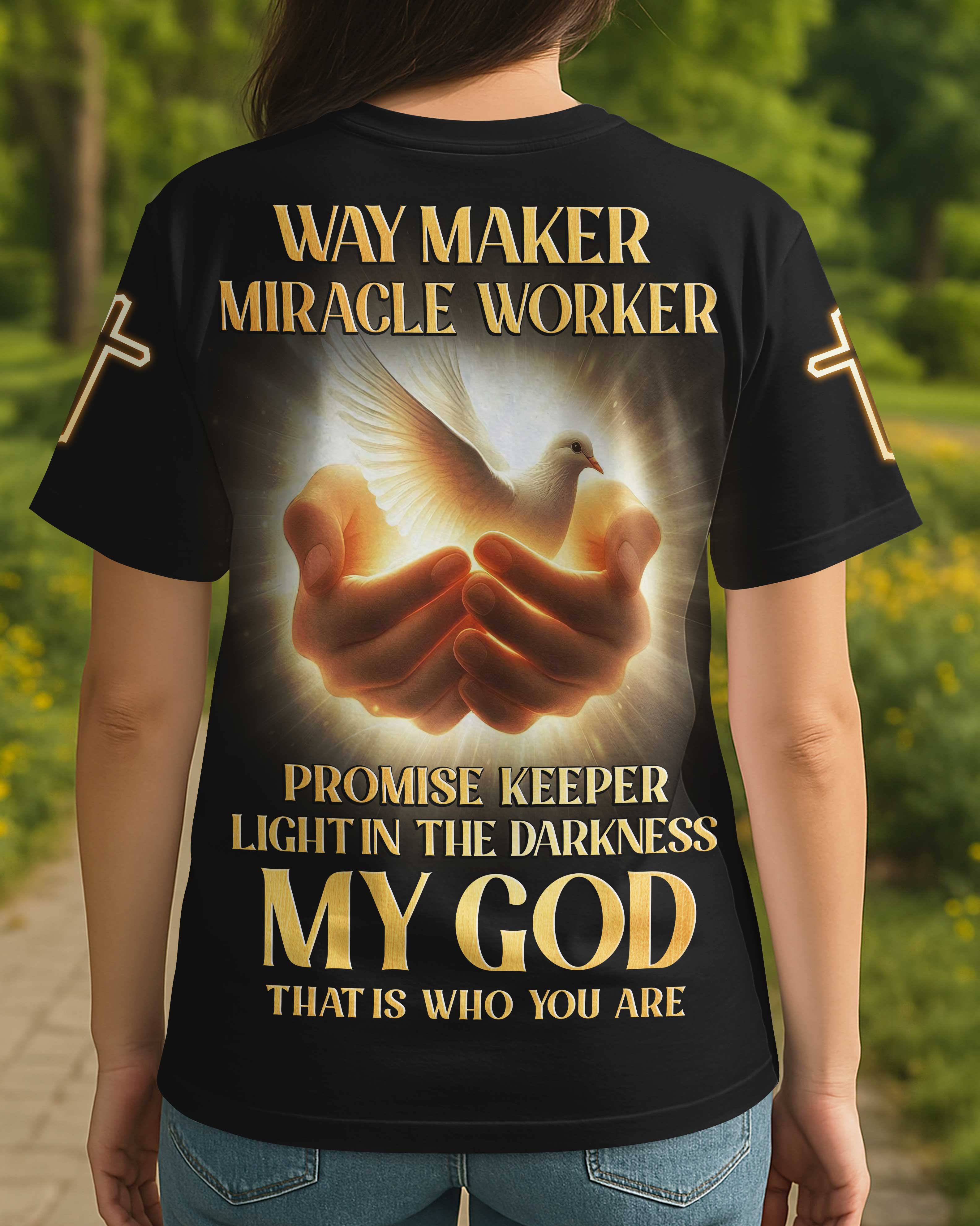 Way Maker Miracle Worker Promise Keeper All Over Print T-Shirt
