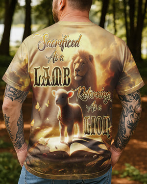Sacrificed As A Lamb Returning As A Lion All Over Print T-shirt
