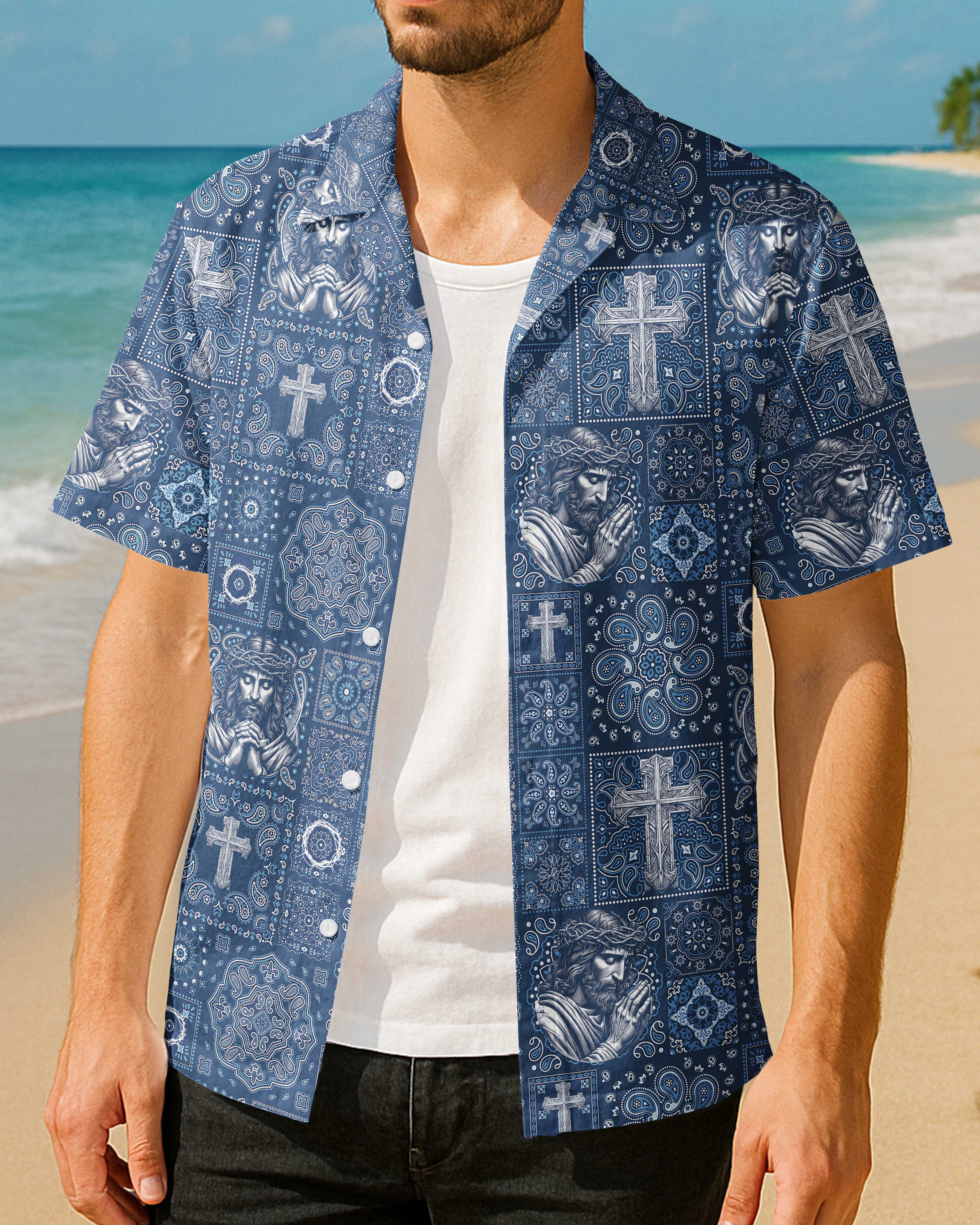 Sacred Cross Bandana Hawaiian Shirt