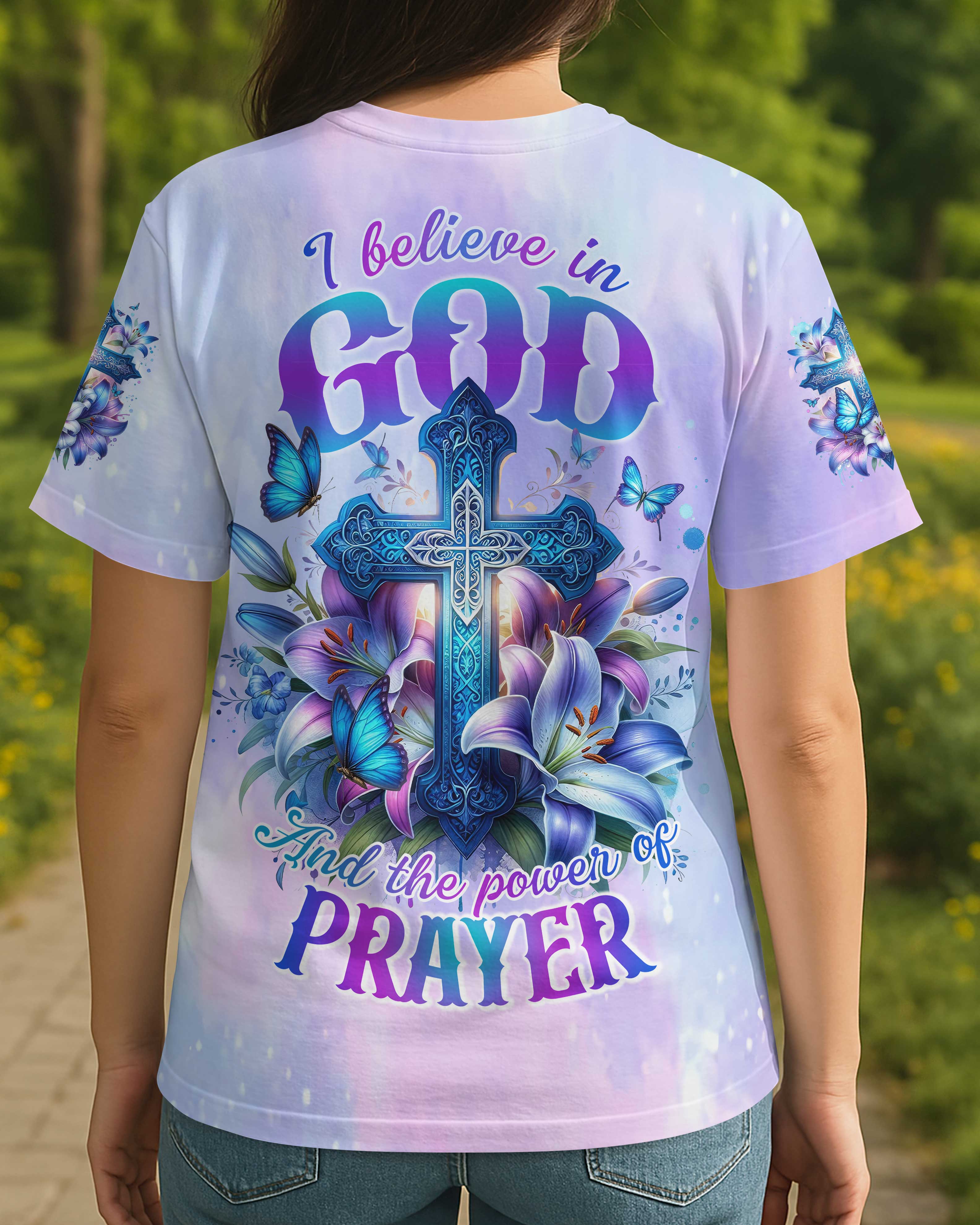 God And The Power Of Prayer All Over Print T-shirt