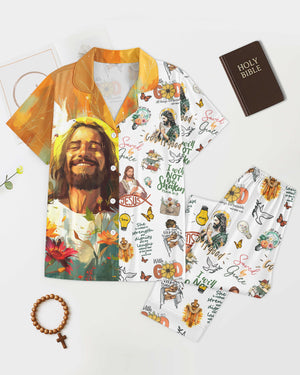 Tropical Theme Jesus Button Pajamas