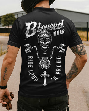 Blessed Rider Ride Loud 'N Proud All Over Print Polo