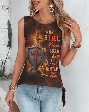 Be Still Before The Lord Cut Out Wrap Back Tank Top