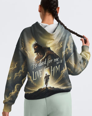 He Died For Me So I'll Live For Him All Over Print V-neck Tank Top