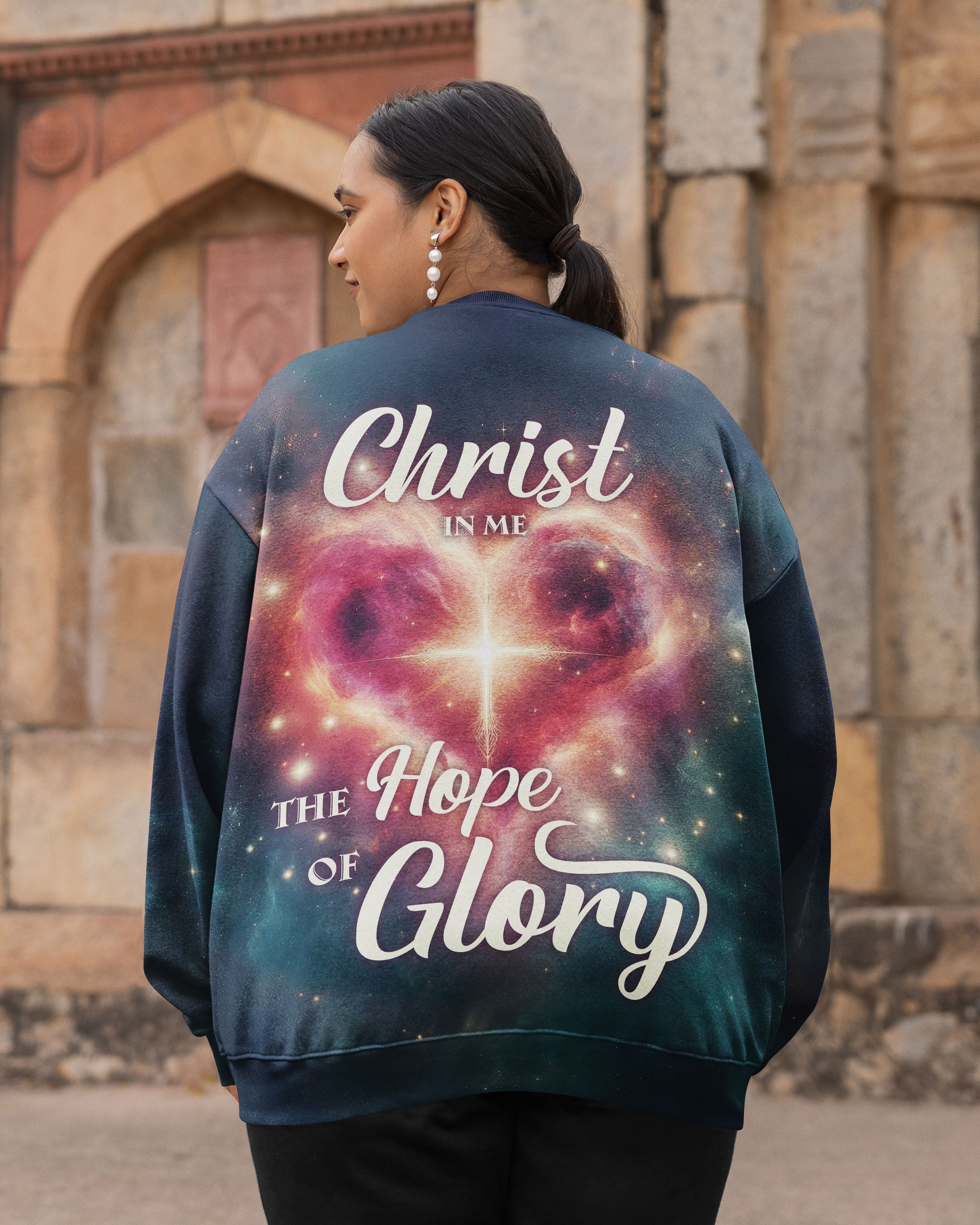 Christ In Me The Hope Of Glory All Over Print Sweater