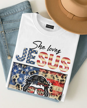She Loves Jesus and America Too T-Shirt
