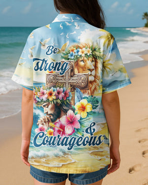 Be Strong and Courageous Jesus Lion Hawaiian Shirt