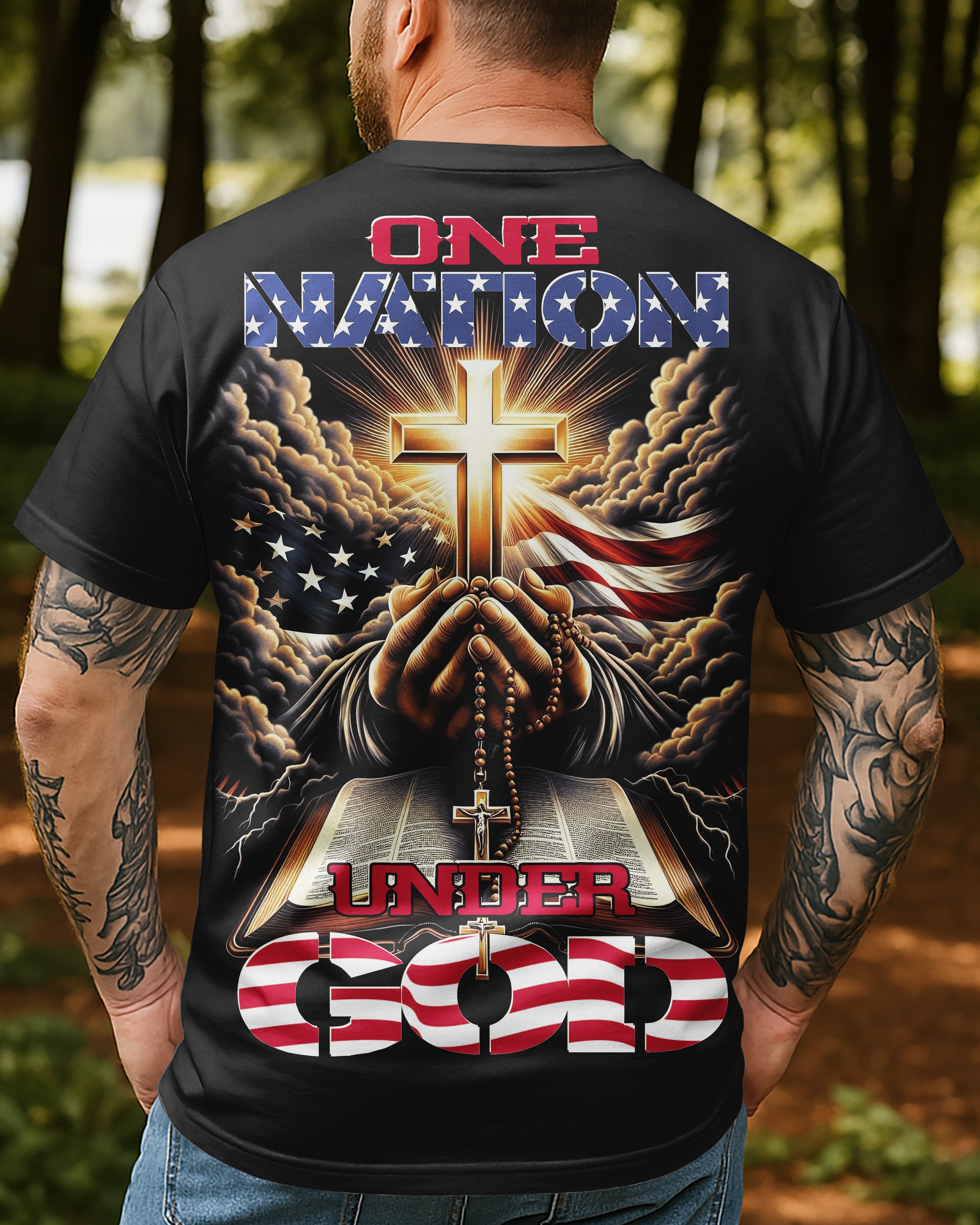 One Nation Under God All Over Print T-shirt1