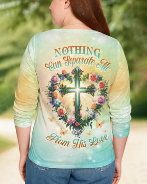 Nothing Can Separate Me From His Love All Over Print V-neck Long Sleeves Shirt
