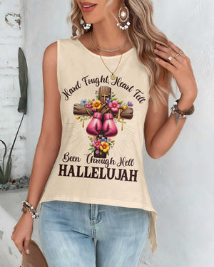 Hard Fought, Heart Felt Cut Out Wrap Back Tank Top