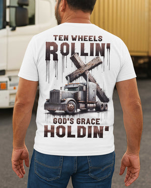 Ten Wheels Rollin' All Over Print T-Shirt