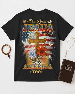 She Loves Jesus And America Too All Over Print T-Shirt