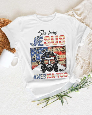 She Loves Jesus and America Too T-Shirt