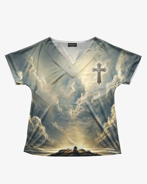 He Died For Me So I'll Live For Him All Over Print V-neck Tank Top