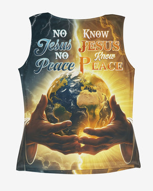 No Jesus No Peace, Know Jesus Know Peace All Over Print V-neck Tank Top