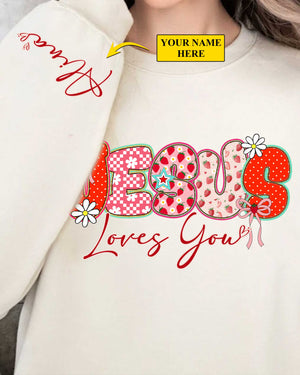 Jesus Loves You Sweater Gift, Summer Strawberry, Christian Gift, Bible Verse Sweater