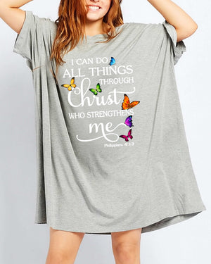 I Can Do All Thing Through Christ All Over Print Sleep Tee