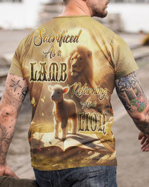 Sacrificed As A Lamb Returning As A Lion All Over Print T-shirt