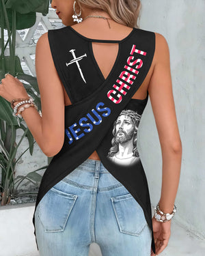 God Shed His Grace On Thee Cut Out Wrap Back Tank Top