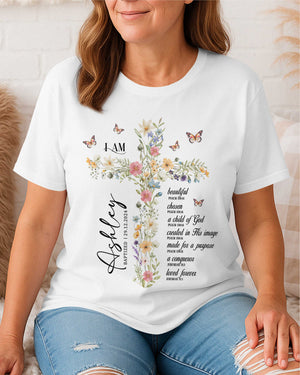 Personalized I Am T-Shirt, Baptism or Dedication Gift for Women or Girl, Christening Keepsake