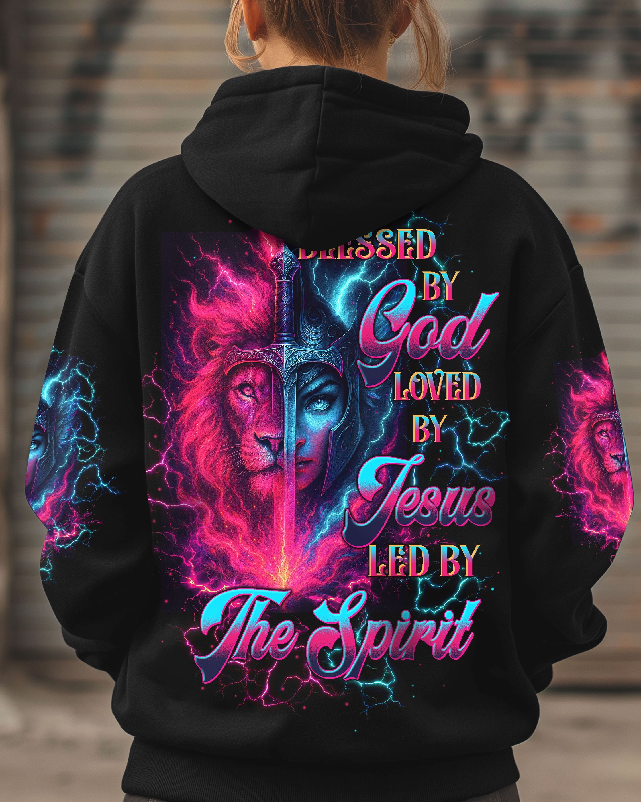 Blessed By God Loved By Jesus Lion Warrior Women's All Over Print Shirt - Tltw1209253