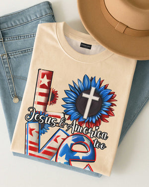 Love Jesus and America Too T-Shirt